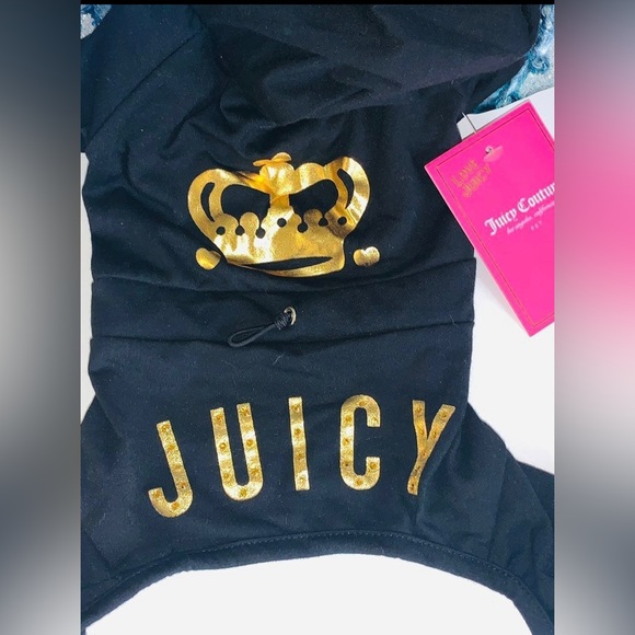 Juicy Couture Black Bedazzled Pet Pajama Jumpsuit - Picture 2 of 4